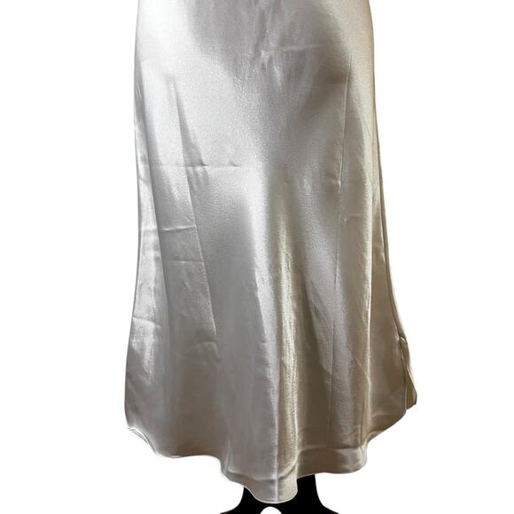 Vintage 90s Satin Bridal Slip Dress – Hand Embroidered, French Seams, Size L - Picture 3 of 11